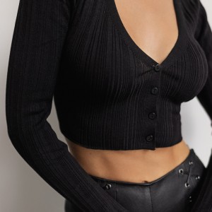 women silk blend yarn knitted long sleeve backless cardigan