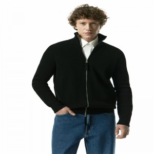 Men autumn winter wool blend yarn knitted Cardigan